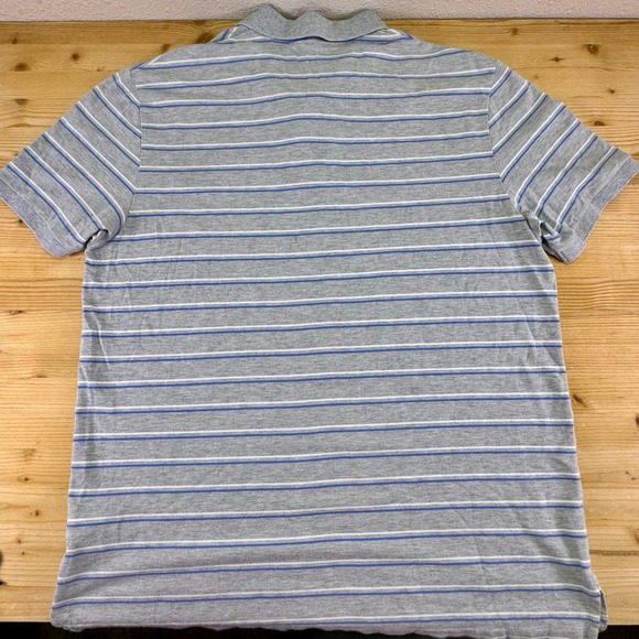 Polo Golf Ralph Lauren Gray Blue White Stripe Polo Shirt XL Pro Fit Cotton Blend - Picture 3 of 8